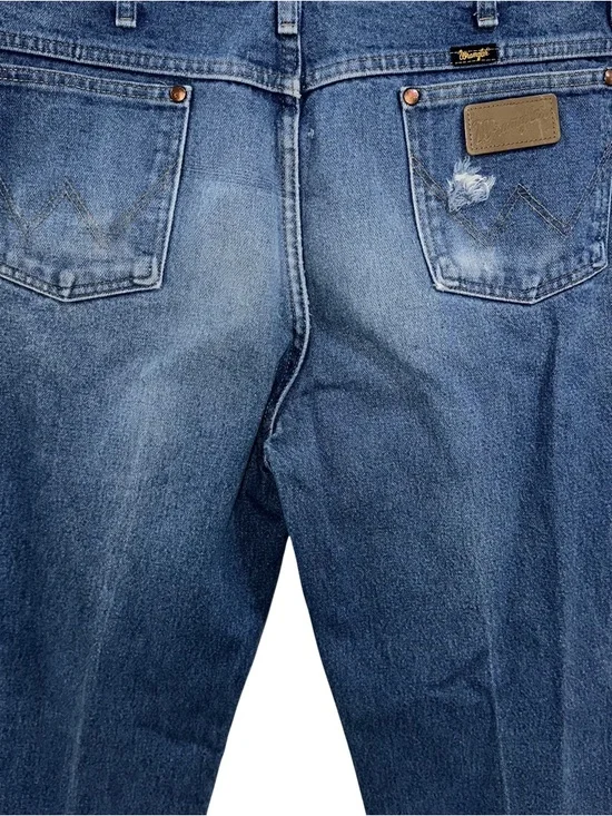 Men’s 35 x 34 Wrangler Denim Work Jeans Dark Wash - Picture 5 of 7